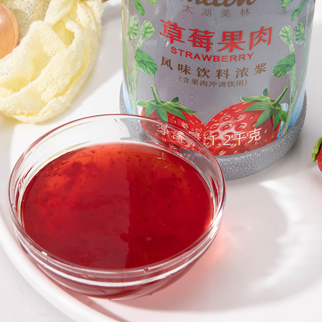Fruit juice containing strawberry pulp - Delicious concentrated juice with fruit pulp